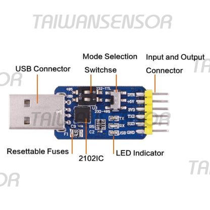 CP2102 六合一多功能串口模組 USB TTL 485 232自由互轉 3.3V/5V